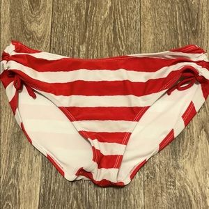 Red and white swimsuit bottoms